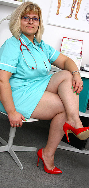 Fat Nurse Nude Gig - Big tits bbw milf doctor Anna skinny boy handjob